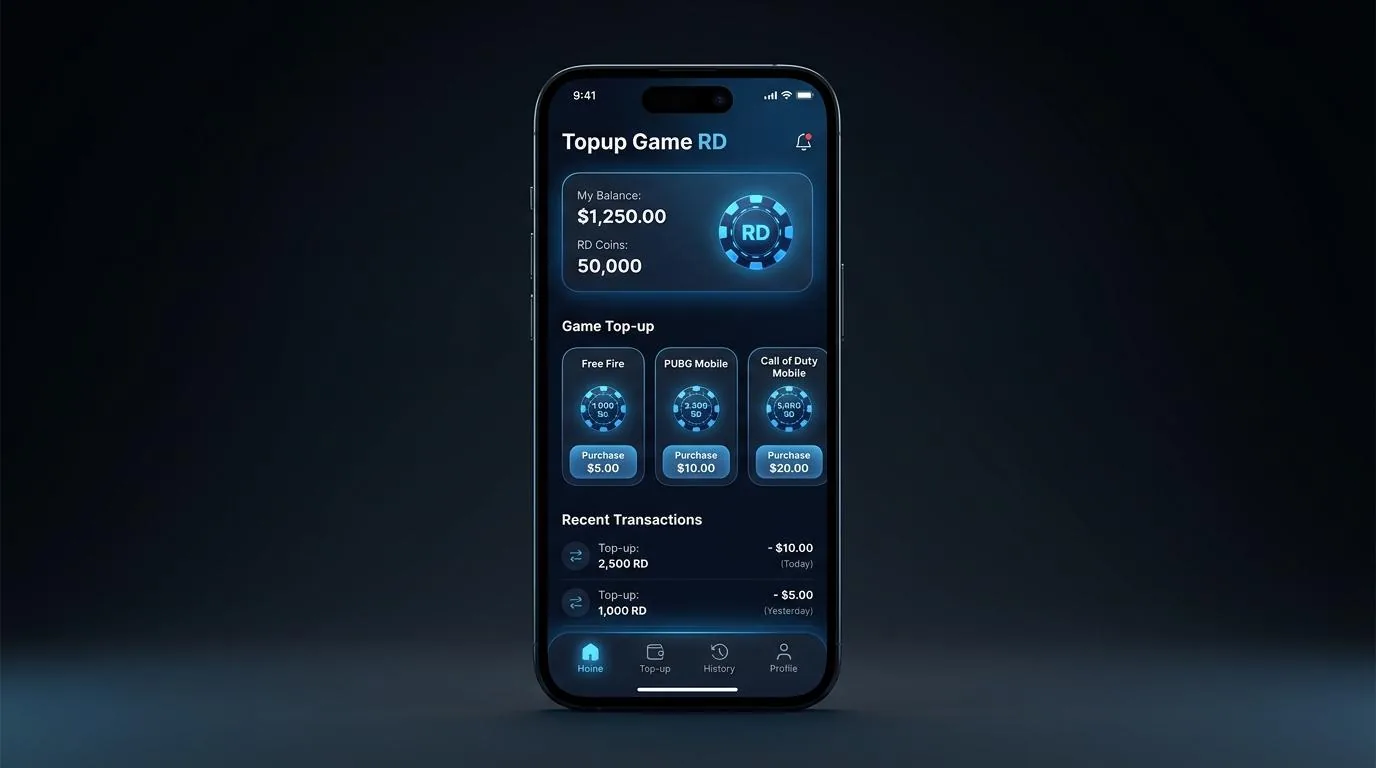 Interface top up game royal dream di RD Chip Store Sentosa
